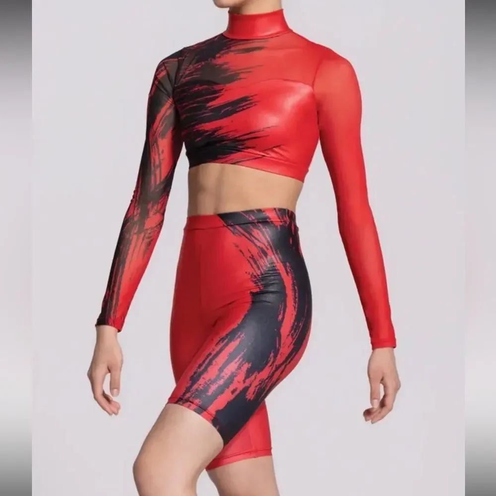 Weissman Elite solo dance costume 2 piece red Hallucinate
14094 bike shorts MA